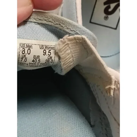 Vans Slip-On Shoes Checkerboard Trim Mens 8 Womens 9.5 Canvas Sneakers 500714 - Picture 7 of 9